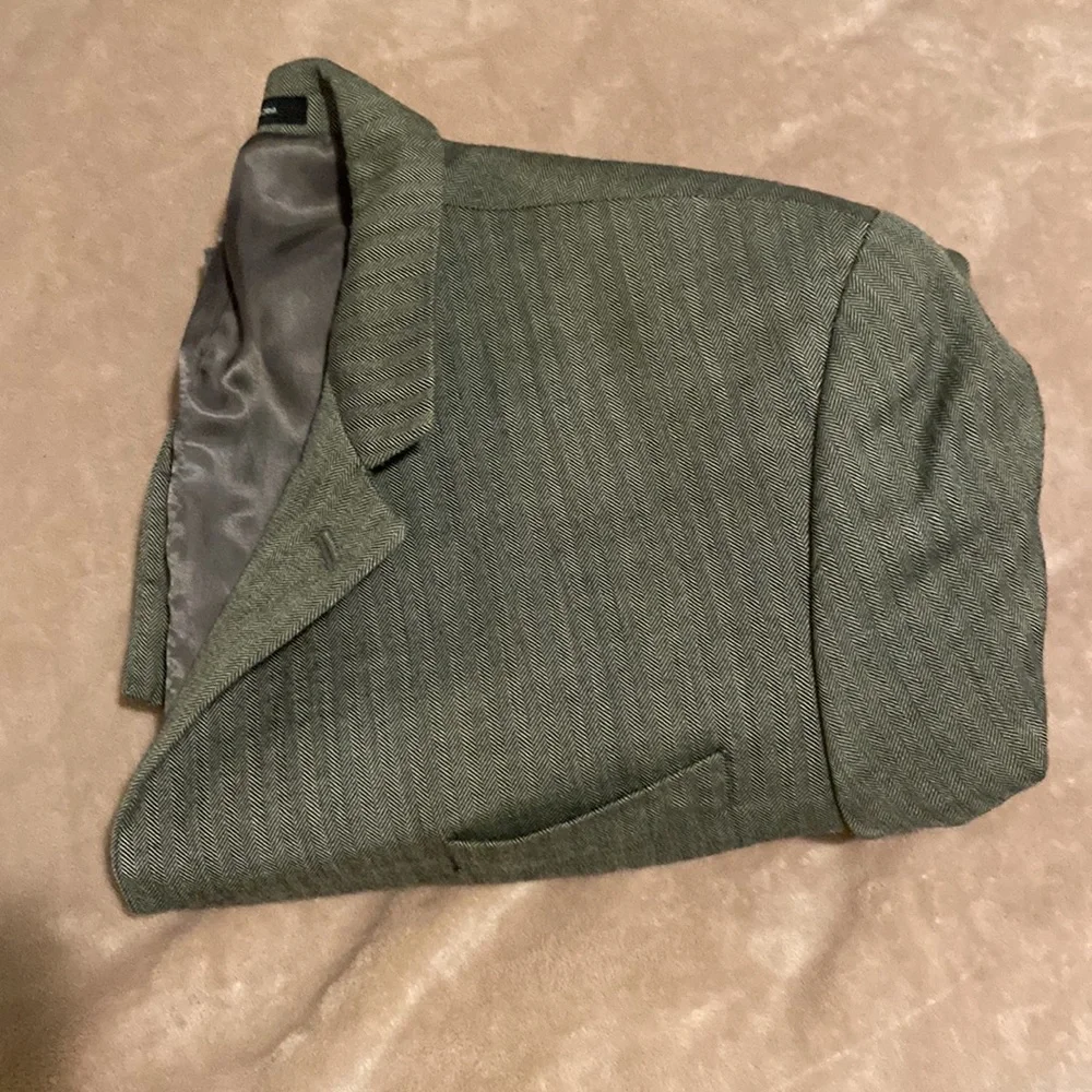 Lauren by Ralph Lauren Men Herringbone Silk & Wool 46R Blazer - Picture 14 of 14